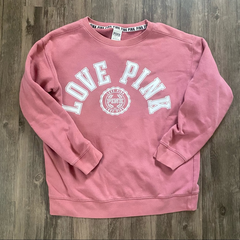 Victoria's Secret PINK Oversized College Style Collegiate Crewneck Lounge